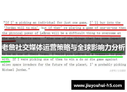 老詹社交媒体运营策略与全球影响力分析