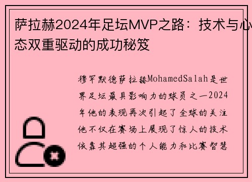 萨拉赫2024年足坛MVP之路：技术与心态双重驱动的成功秘笈